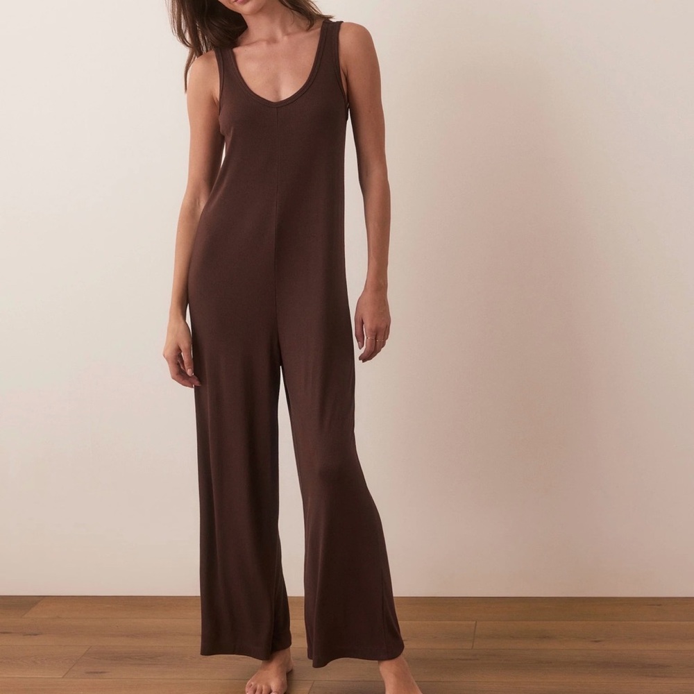 Marine Layer Brown Wide-Leg Jumpsuit - Picture 2 of 4